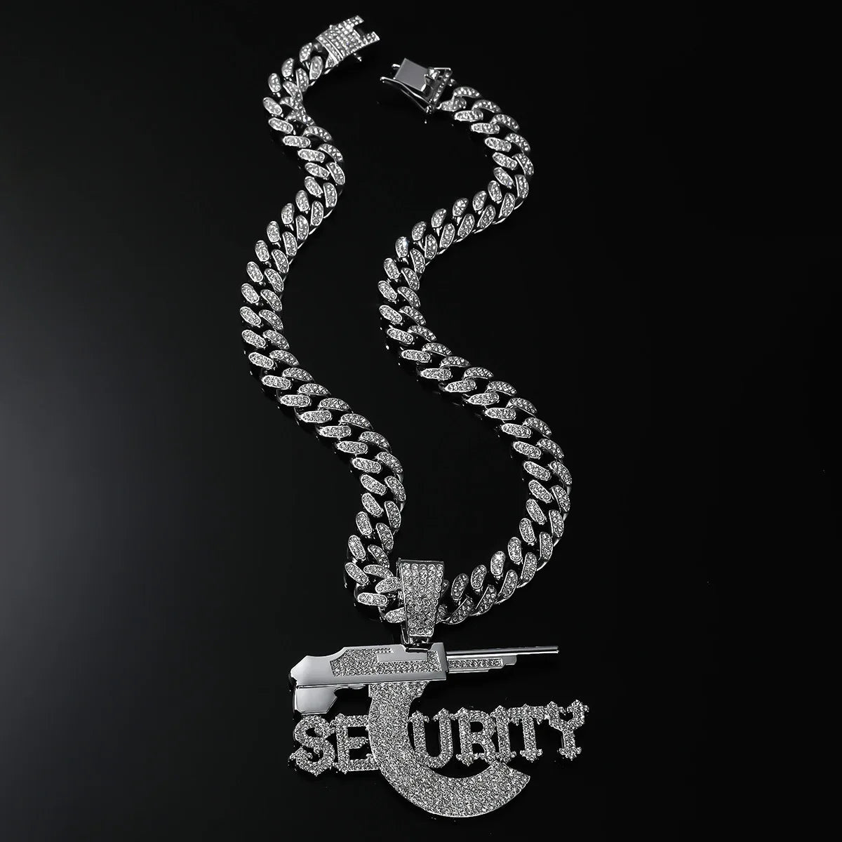 SEURITY Letters Pendant with Cuban Necklace HipHop Fashion