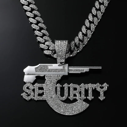 SEURITY Letters Pendant with Cuban Necklace HipHop Fashion