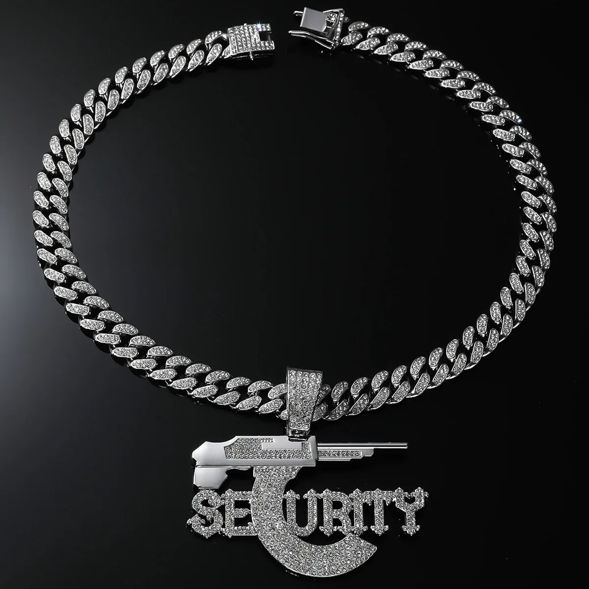 SEURITY Letters Pendant with Cuban Necklace HipHop Fashion