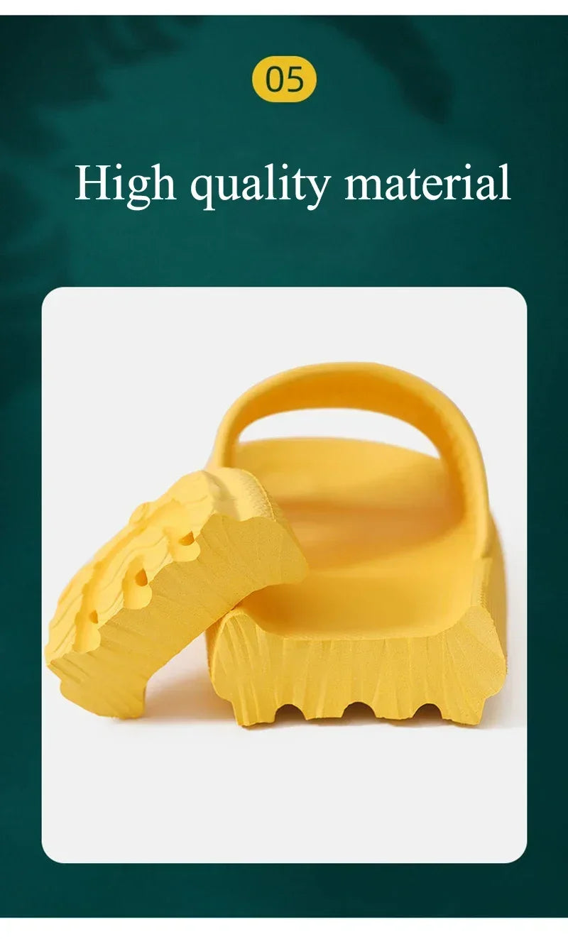 EVA Thick Sole 4cm Beach Slippers Cloud-Like Comfort Home Use Couple Height Increasing Indoor Solid Color Summer Sandals